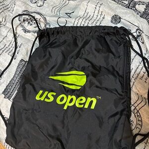 US Open Black Drawstring Bag